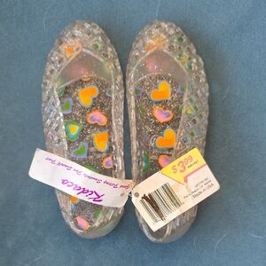 Little Girl's Size 10 - Clear Jelly Shoes with Heart Accents